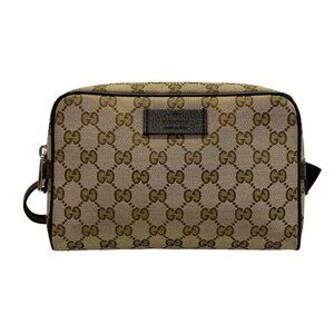 GUCCI GG 449174 Beige Dark Brown Jacquard Leather - Bum Bag